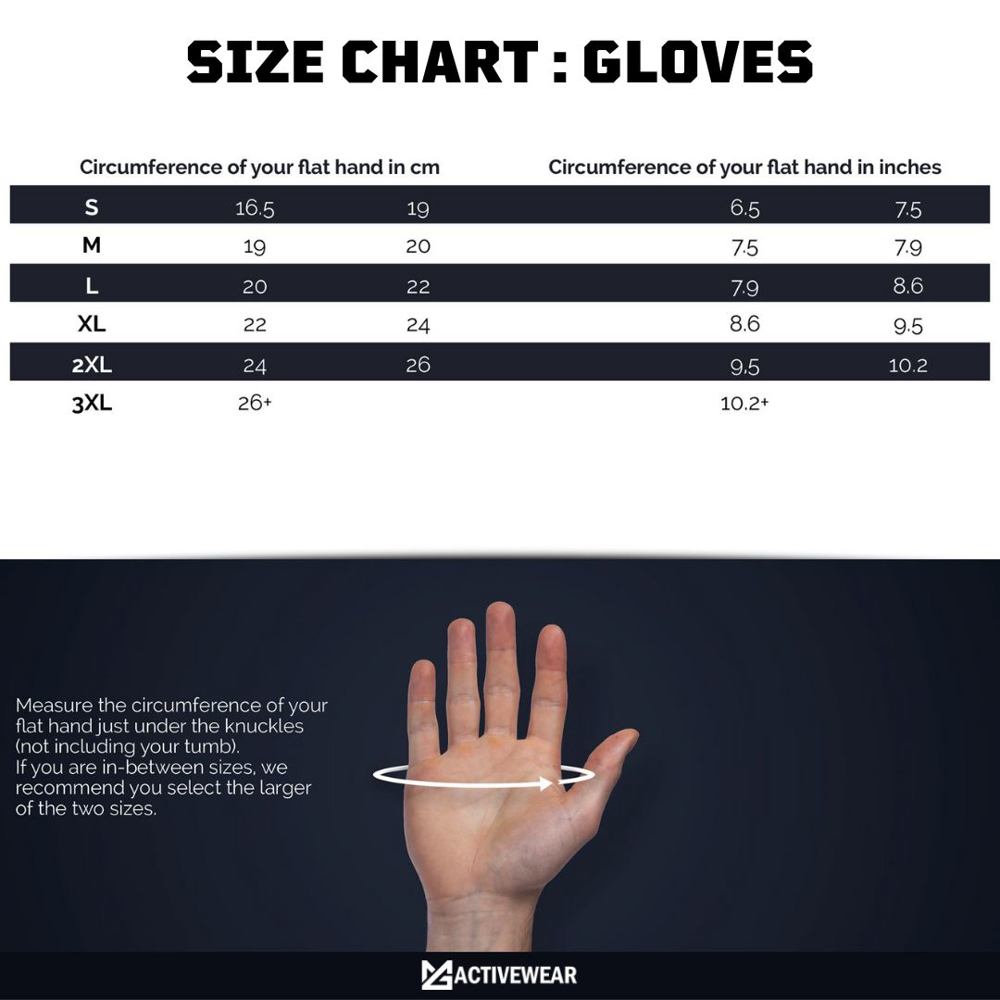 Size Chart Glove